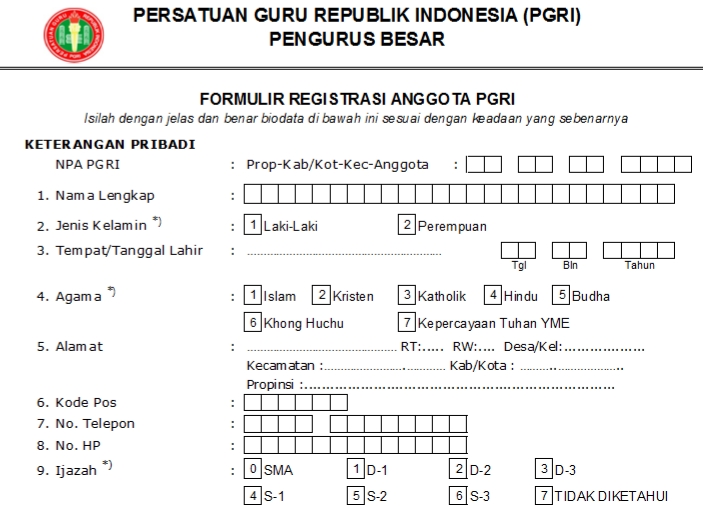 Pendaftaran PGRI Pidie Jaya - Persatuan Guru Republik Indonesia Cabang Pidie Jaya